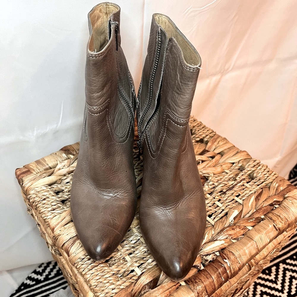 Frye Regina- taupe wedge booties - Picture 2 of 8
